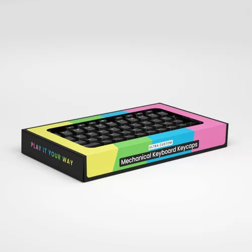 Vista 5 de PWNAGE Juego completo de teclas PBT - Juego de teclas de teclado completo PBT de doble disparo con brillo (negro)