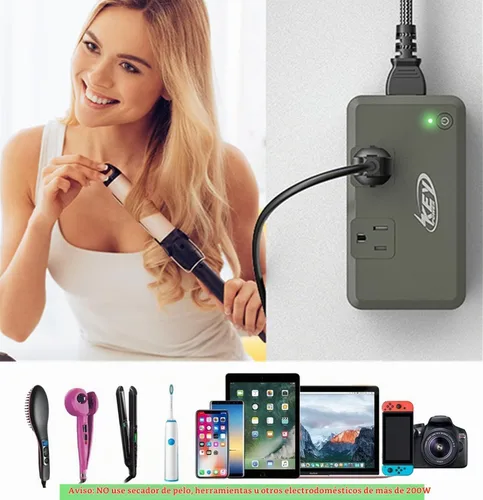 Vista 2 de Key Power Convertidor de voltaje de 220v a 110v de EE. UU. a Europa