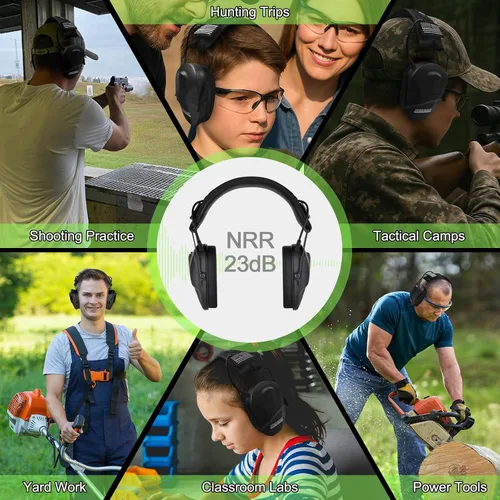 Vista 4 de PROHEAR Protección Auditiva Electrónica para Jóvenes 23dB NRR Ajuste Delgado Amplificación de Sonido Compresión de Ruido Diseño Compacto Campo