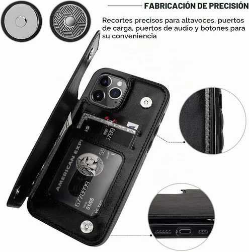 Vista 7 de ONETOP Compatible con iPhone 12 Compatible con iPhone 12 Pro Funda Cartera con Portarjetas, Funda de Cuero PU con Soporte y Ranuras para Tarjetas