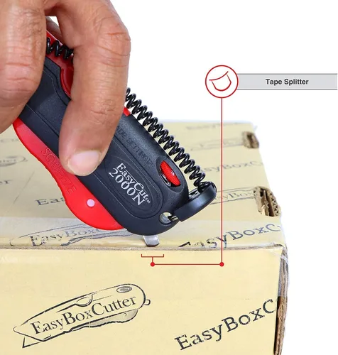 Vista 8 de EasyCut 2000 - Cuchillo utilitario de corte de caja retráctil seguro, rojo, 09638