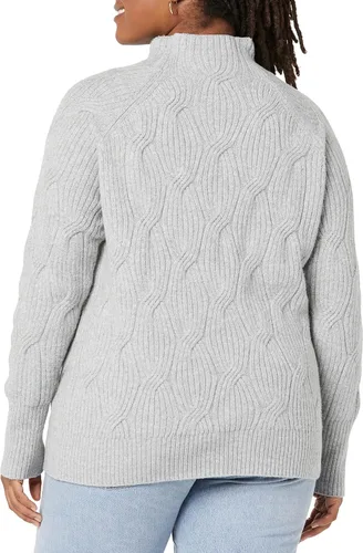 Vista 5 de AMAZON ESSENTIALS - Suéter trenzado suave al tacto con cuello alto para mujer