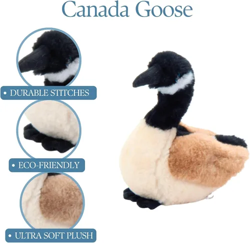 Vista 6 de The Petting Zoo Peluche de ganso de Canadá, regalos para niños, animales salvajes Onez, juguete de peluche de ganso, 9 pulgadas