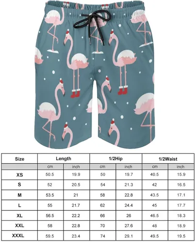 Vista 3 de Flamingo in Christmas Hat - Traje de baño para hombre, pantalones cortos de entrenamiento, traje de baño o pantalones cortos atléticos, secado