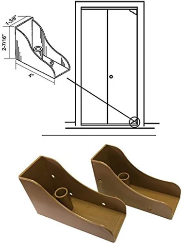 Vista 2 de Kit de reparación de pasador de pivote de puerta de armario doblado para guardarropa, roble claro