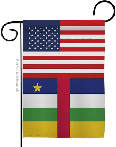 Vista 7 de Central African Republic US Friendship Burlap Burlap Garden Flag Regional USA American Alliance World Country Particular Area Small Decorative Gift