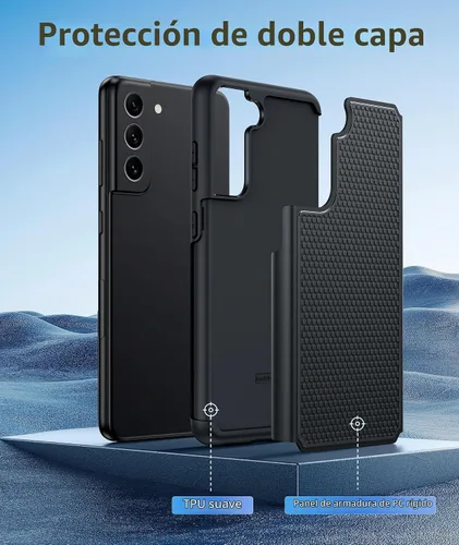 Vista 3 de Funda para Galaxy S21 FE 5G: Funda para teléfono S21 FE Samsung Cubierta protectora de doble capa de servicio pesado rugosa resistente a prueba