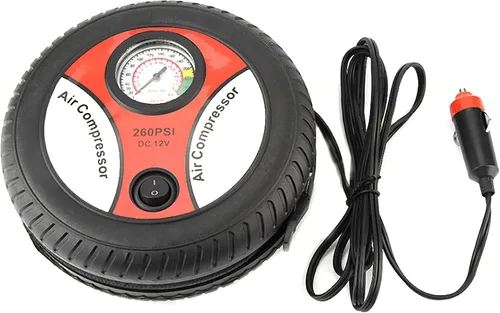 Vista 7 de Bomba portátil del compresor de aire del coche 12V, inflador visual del neumático de la bici de la motocicleta del indicador de presión del neumático