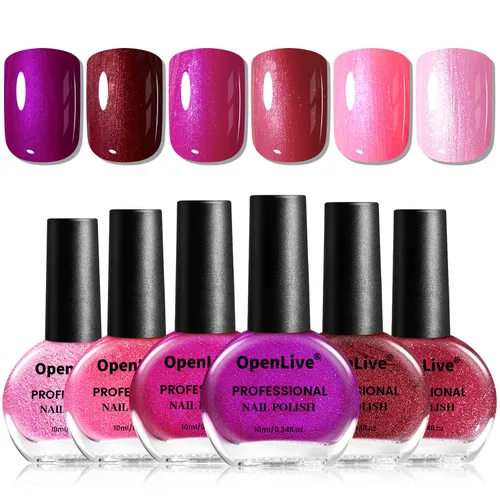 Vista 10 de OpenLive - Juego de 12 esmaltes de uñas con 10 combinaciones de colores, 2 esmaltes base y de capa superior, esmalte de uñas de secado rápido