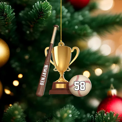 Vista 15 de Personalized Baseball Christmas Ornament Custom Player Gift Decor 25on335