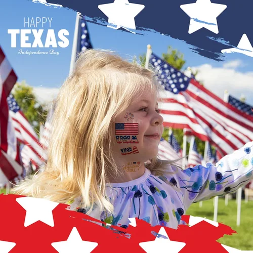 Vista 5 de Decoraciones del 4 de julio, tatuajes temporales de Estados Unidos Giltter, bandera de Estados Unidos, Let's get LIT All American Girl