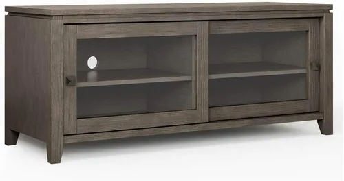 Vista 13 de Soporte Cosmopolitan de SIMPLIHOME de madera maciza negra de 48 pulgadas para televisores de hasta 50 pulgadas de ancho