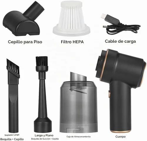 Vista 6 de Aspiradora Atrapa Insectos, Trampas Atrapa Arañas e Insectos, Atrapador de Insectos Recargable con Cabezal de Cepillo y Cable de Carga y Boquilla