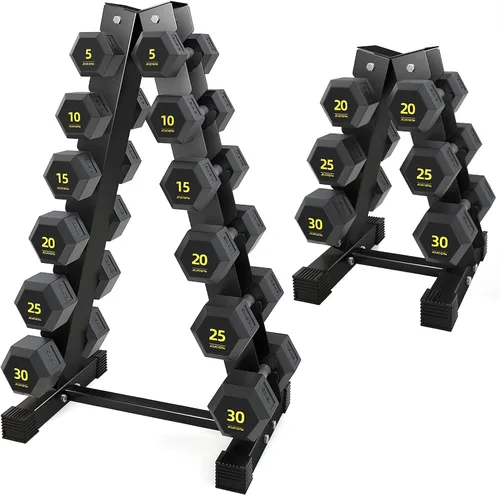 Vista 6 de Juego de mancuernas hexagonales de PVC, revestimiento de PVC, juego de mancuernas para entrenamiento de fuerza, gimnasio en casa y entrenamiento