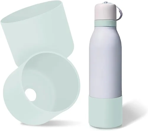 Vista 42 de 2 botas de silicona superiores para Owala FreeSip Twist de 24 onzas, funda inferior resistente a los arañazos, accesorios de botella de Owala