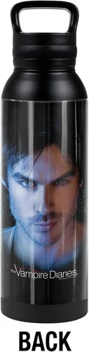Vista 2 de The Vampire Diaries OFFICIAL Damon Botella de agua aislada de 24 onzas, resistente a fugas, de acero inoxidable con aislamiento al vacío con tapa