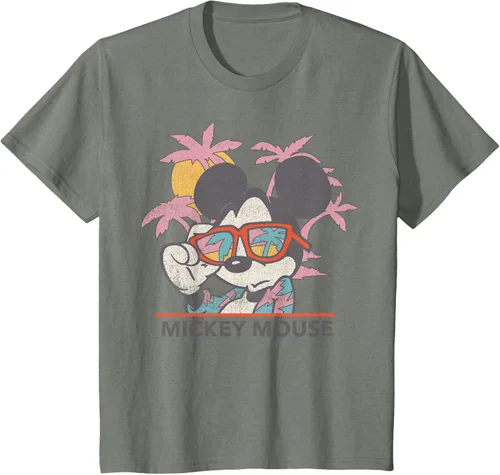 Vista 58 de Disney Mickey and Friends Mickey Mouse Tropical Retrato Camiseta S Negro