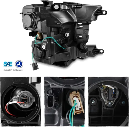 Vista 3 de AKKON - Para camioneta Ford F150 F-150 2018-2020, faros delanteros LED DRL con tubo negro y proyector con señal de giro secuencial