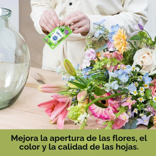Vista 7 de Chrysal Paquetes de comida de flores transparentes - Paquete individual - Arreglos florales y ramos - Suministros florales para flores frescas