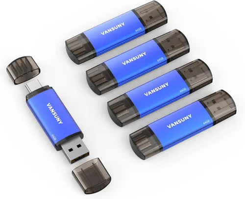 Vista 8 de Vansuny Unidad flash USB tipo C de 32 GB 2 en 1 USB A + cinta C OTG Flash Drive para Android Smartphone Tablet Computadora Portátil (azul)