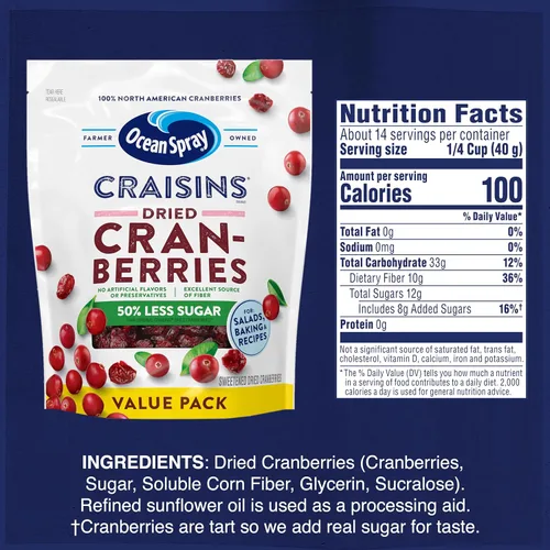 Vista 13 de Ocean Spray Craisins Arándanos secos; racimo de frutas