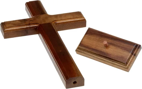 Vista 3 de Intercession Cruz de madera de pie (10 pulgadas)