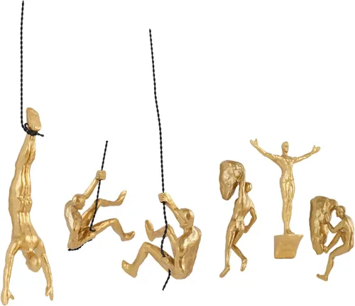 Vista 11 de Gran conjunto de 3 esculturas de pared de hombres escalando Arte decorativo de pared nórdica de simplicidad moderna, esculturas de hombre escalador