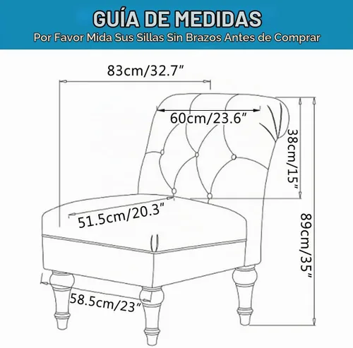 Vista 6 de JIAN YA NA Funda para Silla de Acento sin Brazos, Funda Elástica para Silla sin Brazos de Terciopelo, Fundas para Sillas sin Brazos, Funda