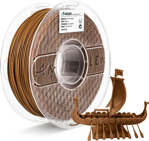 Vista 16 de AMOLEN - Filamento para impresora 3D de PLA de madera de bambú, filamento de PLA de 1.75mm con 15% de fibra de bambú real, 1kg/2.2lb con 15%