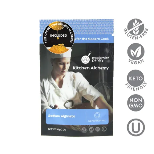 Vista 2 de Alginato + Calcio lactato Value Pack ⊘sin gmo ☮ Vegan ✡ Certificado OU Kosher – 100 g/4oz