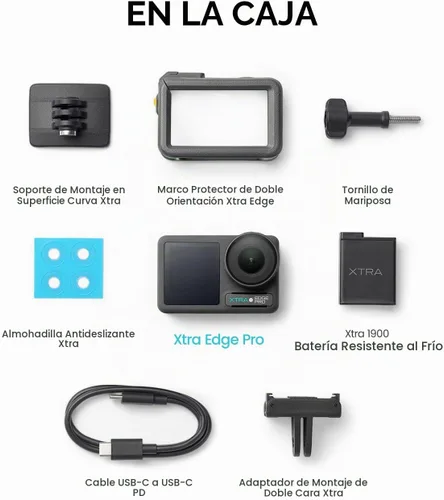Vista 8 de Paquete de batería dual Xtra Pro - Sensor de 1/1.3", resistente al agua de 65 pies, batería de 216 minutos, video nocturno de 4K/120fps, seguimiento