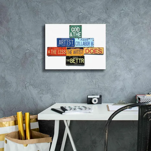 Vista 6 de Epic Graffiti Gide God And Artist" por Gregory Constantine - Lienzo decorativo para pared, 16 x 12 pulgadas
