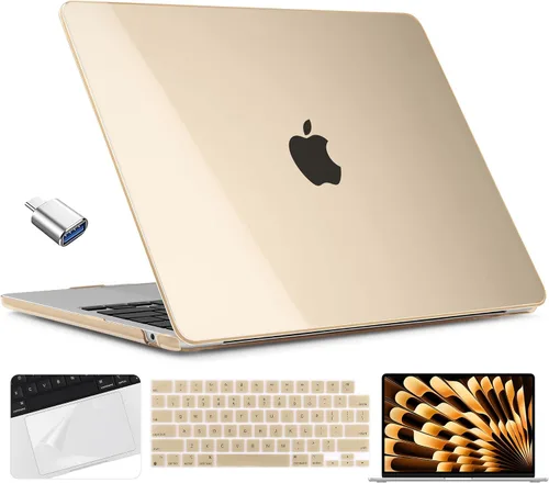 Vista 21 de TWOLSKOO Compatible con funda para MacBook Air M4 de 15 pulgadas versión 2025-2023 M4 A3241 M3 A3114 M2 A2941, carcasa rígida de plástico y Cristal