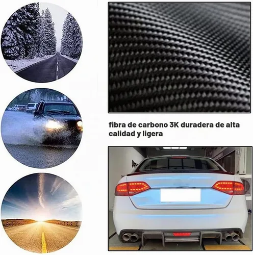 Vista 3 de Difusor de parachoques trasero de fibra de carbono para Audi S4 B8 2008-2012 Cubierta de parachoques trasero de borde inferior Protector de cenefa
