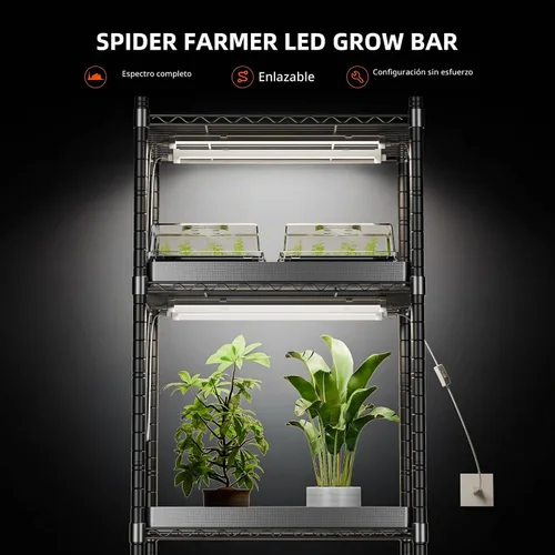 Vista 7 de Spider Farmer Luces LED de cultivo de 1 pie para plantas de interior, espectro completo (3000 K+5000 K+660 nm), 40 W