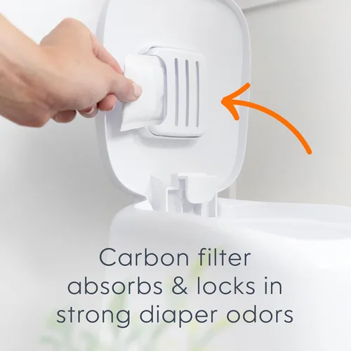 Vista 5 de Juego de regalo para registro Diaper Genie Incluye cubeta completa para pañales Diaper Genie, 8 bolsas de recambio, 1 filtro de carbón Kit