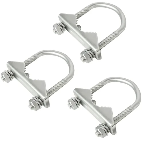 Vista 6 de XRDS-RF Abrazadera de montaje de antena U-Bolt 2 PCS, abrazadera de mástil de antena V bloque de mandíbula con pernos en U para antena exterior