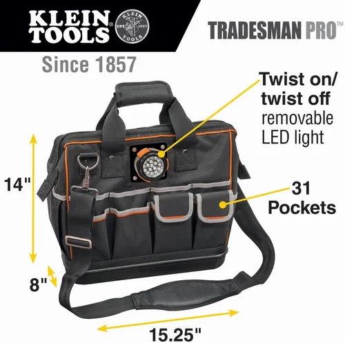 Vista 2 de Klein Tools 554171814 Tradesman Pro Bolsa Oorganizador Eextremea de electricista bolsa