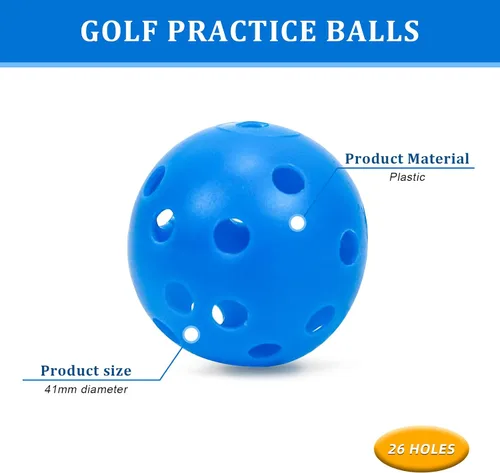 Vista 3 de Pelotas de golf de plástico para práctica de vuelo limitado, pelota de entrenamiento de golf hueca para práctica de swing, pelotas de golf