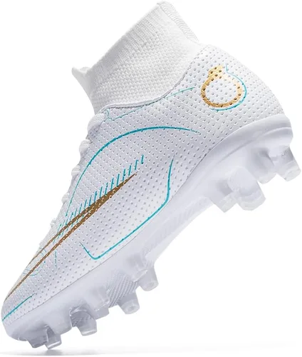 Vista 5 de Zapatos de fútbol para niños y niñas, para exteriores, interiores, para entrenamiento de fútbol y césped atlético