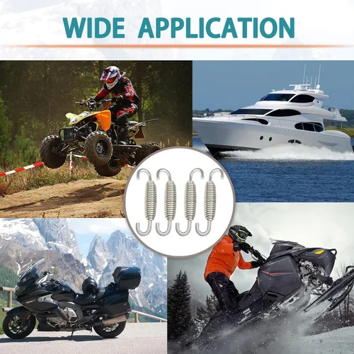Vista 6 de Muelles de motocicleta: Muelles de tubo de silenciador de acero inoxidable con ganchos, 2.283 in para motocicleta, scooter, motos de nieve, ATV