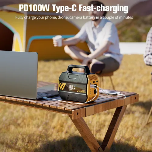 Vista 6 de VTOMAN FlashSpeed 300 Estación de energía portátil, batería LiFePO4 de 300 W 230 Wh con 3000 ciclos de vida, carga rápida PD USB-C de 100 W, 6