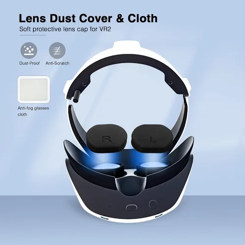 Vista 5 de 6-in-1 Accessories Bundle for PSVR 2, with one for two Magenic Charging Cable,Display Stand,Hook Rack,Lens Protector 5 Accessories