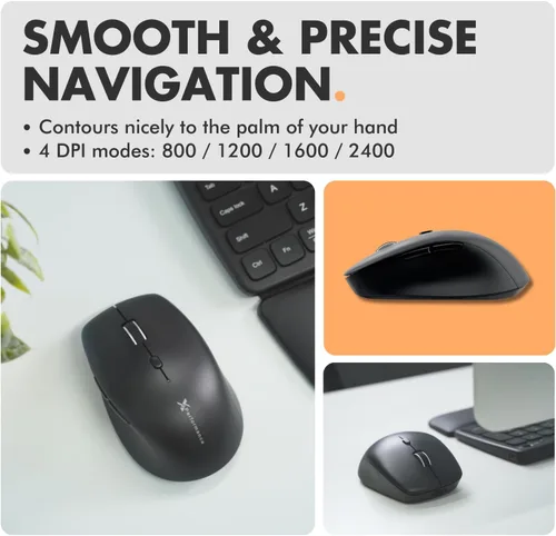 Vista 6 de Teclado y mouse inalámbricos retroiluminados X9 (Bluetooth + 2.4G) Combo ergonómico de teclado y mouse inalámbrico con reposamuñecas, recargable