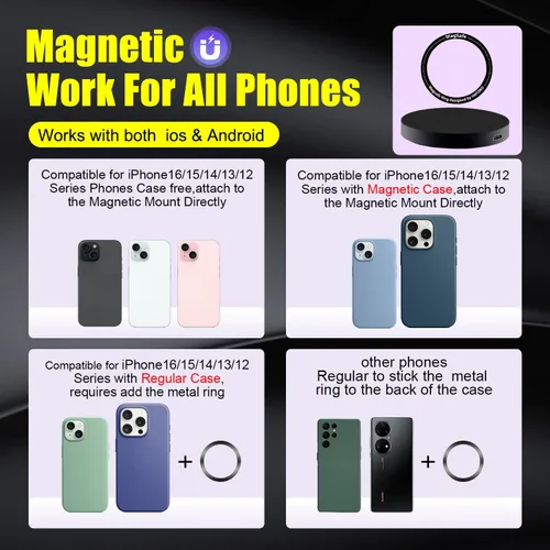 Vista 5 de HA-W08 magnético selfie stick trípode de carga inalámbrica magnético soporte de carga inalámbrica de escritorio Smartphone extensión trípode