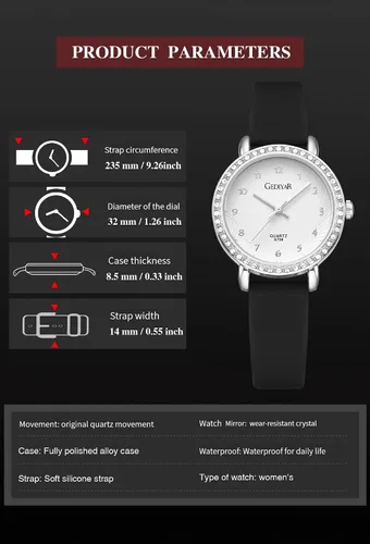 Vista 5 de Women's Quartz Watch, Crystal Rhinestone Bezel, Waterproof Analog Display, Ladies Variety Colors Silicon Jelly Casual Dress Wristwatch for Nurse