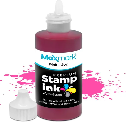 Vista 87 de MaxMark Premium - Tinta de recarga con punta de control en botella para sellos autoentintados, color negro - 1 onza