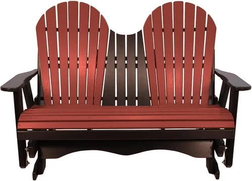 Vista 45 de Silla mecedora Aruba Adirondack de 2 pies, fabricada en Amish, madera de polietileno para exteriores, accesorios de acero inoxidable, fabricada