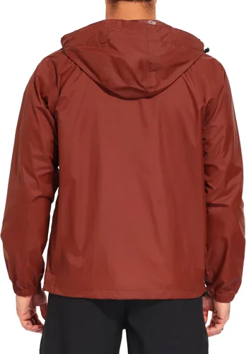 Vista 3 de Little Donkey Andy Chaqueta impermeable con capucha para hombre Castaño Rojizo