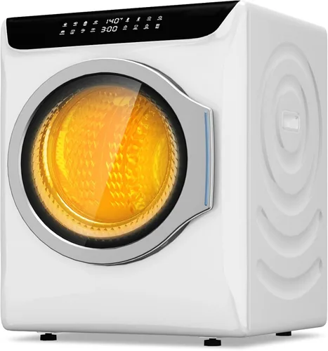 Vista 14 de VCJ Secadora de ropa portátil para apartamento, secadora de ropa eléctrica compacta de 10 libras con tambor de acero inoxidable, 1.5 pies cúbicos